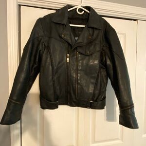 Men’s Vance Leathers USA black leather motorcycle jacket size M